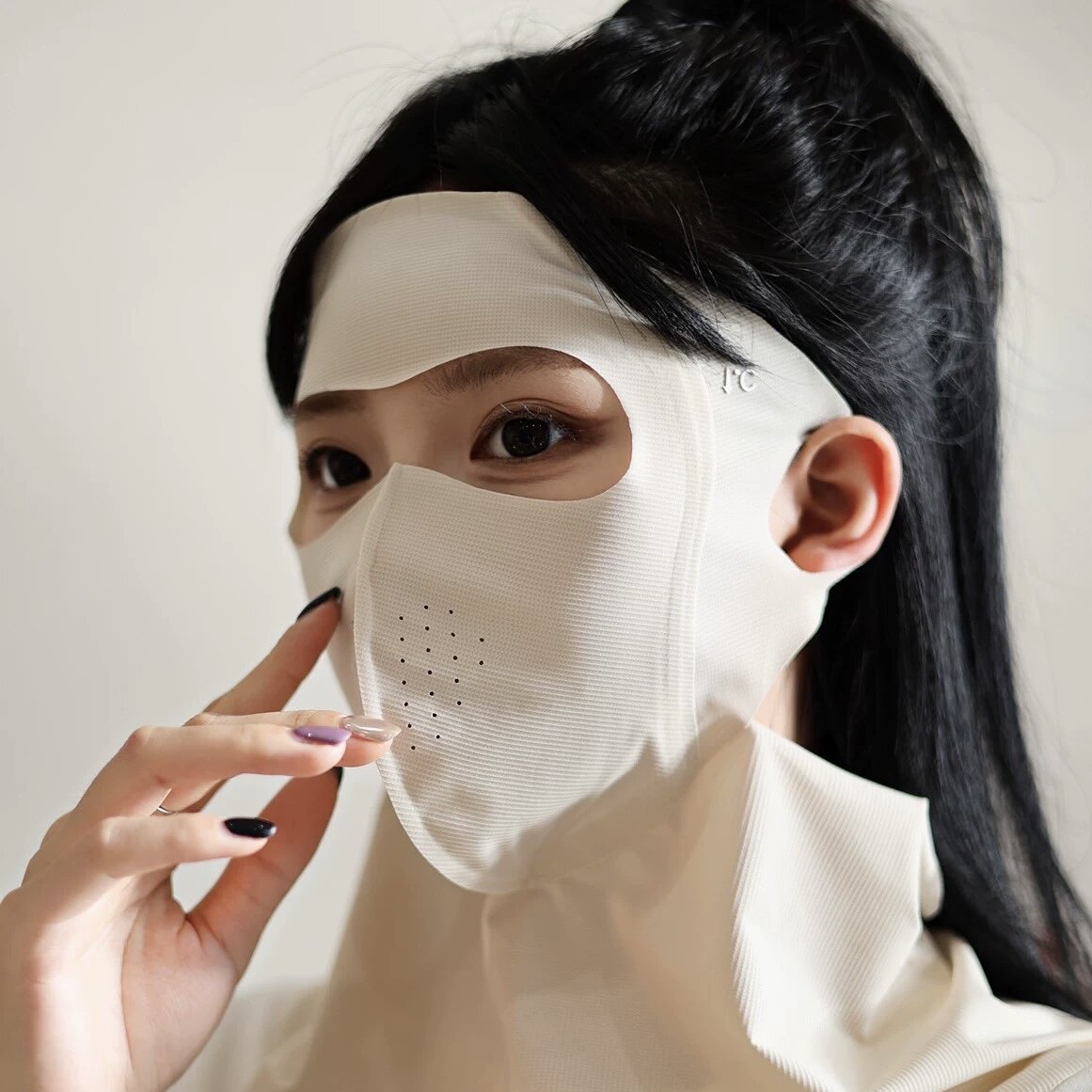 防晒口罩脸基尼护肩颈一体玻尿酸面罩防紫外线夏全脸遮阳面纱透气