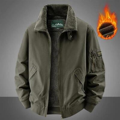 九黎世集服饰冬季男士户外休闲l潮流棉衣加绒工装保暖防风棉服外