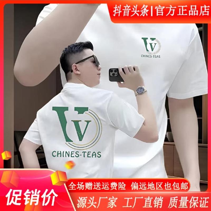 VESTIGELMVQ26夏新款男装大码印花个性时尚短袖半袖圆领高级感T恤