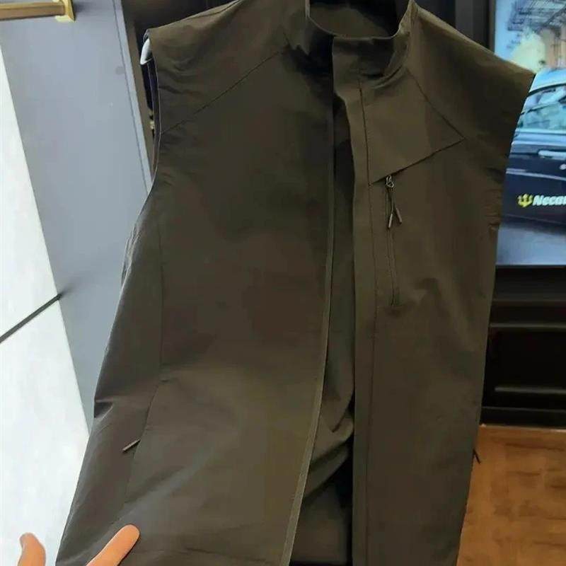 瀚海男装202rh5春秋新款男士薄款透气立领款拉链纯色雅痞男款马甲