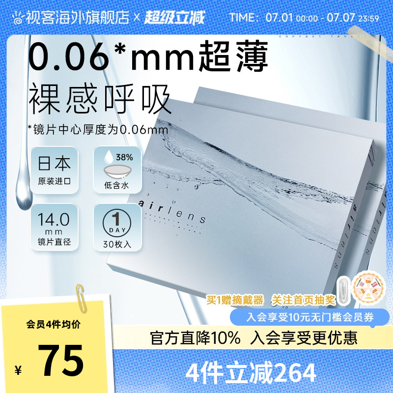0.06mm超薄，硅水凝胶材质，防蓝光，