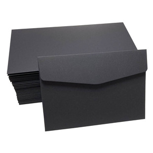 黑色信封黑卡纸信封加厚炭黑色珠光信封C5大信封a4封套3号5号6号7号9号烫金信封卡套邀请函圣诞信封定制LOGO