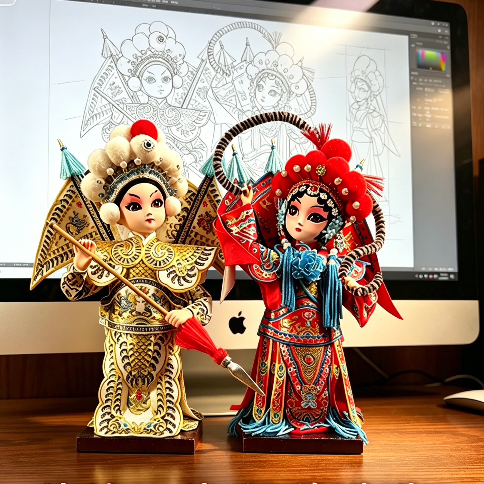 北京京剧绢人戏曲人物摆件中国特色礼品送老外出国纪念品伴手礼