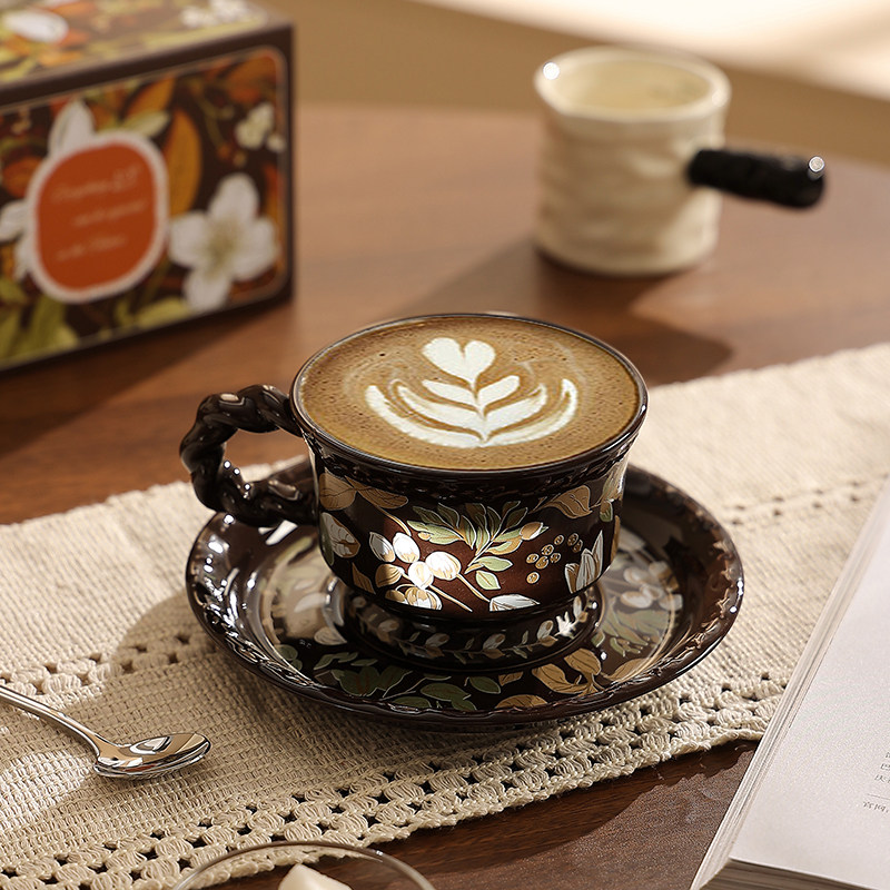 复古咖啡杯设计感小众中古陶瓷杯碟拉花拿铁杯子礼盒新婚生日礼物,餐饮具,咖啡杯,淘宝优惠券,粉丝福利购,淘宝优惠卷