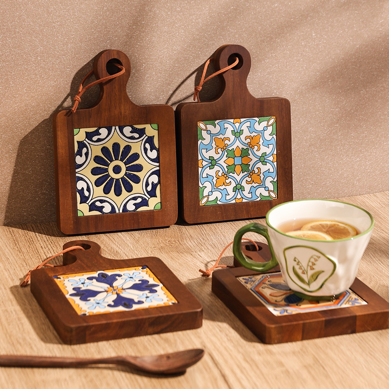 日式餐厅网红餐垫碗垫菜盘垫锅底垫餐桌垫高级感隔热垫实木质防烫