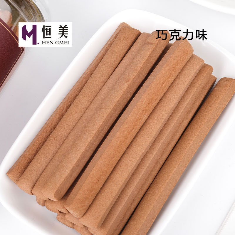 手工磨牙棒韧性硬饼n干牛奶棒可可味手指棒罐装早餐代餐饱腹小零
