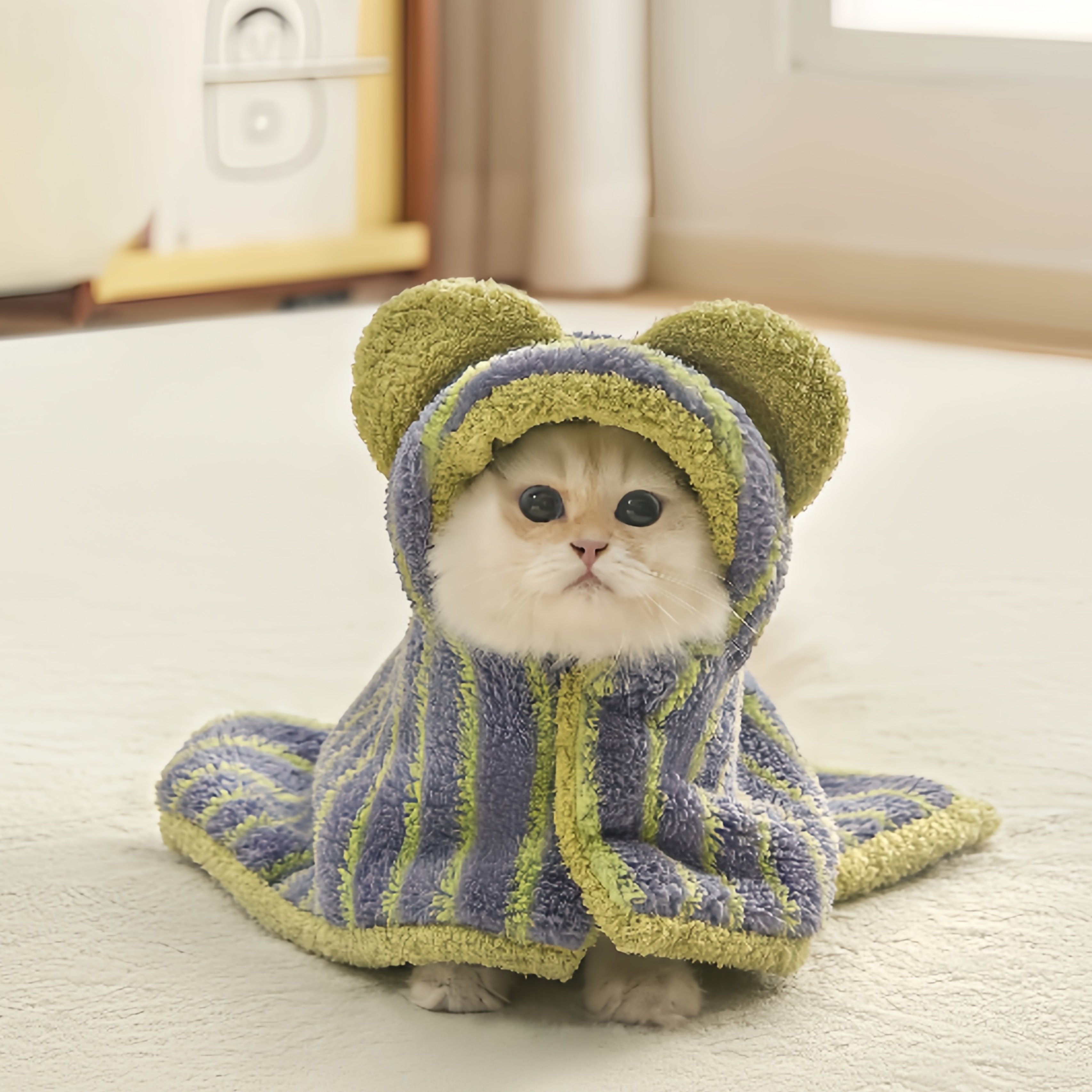 猫咪衣服冬装加厚保暖毛毯披风毯