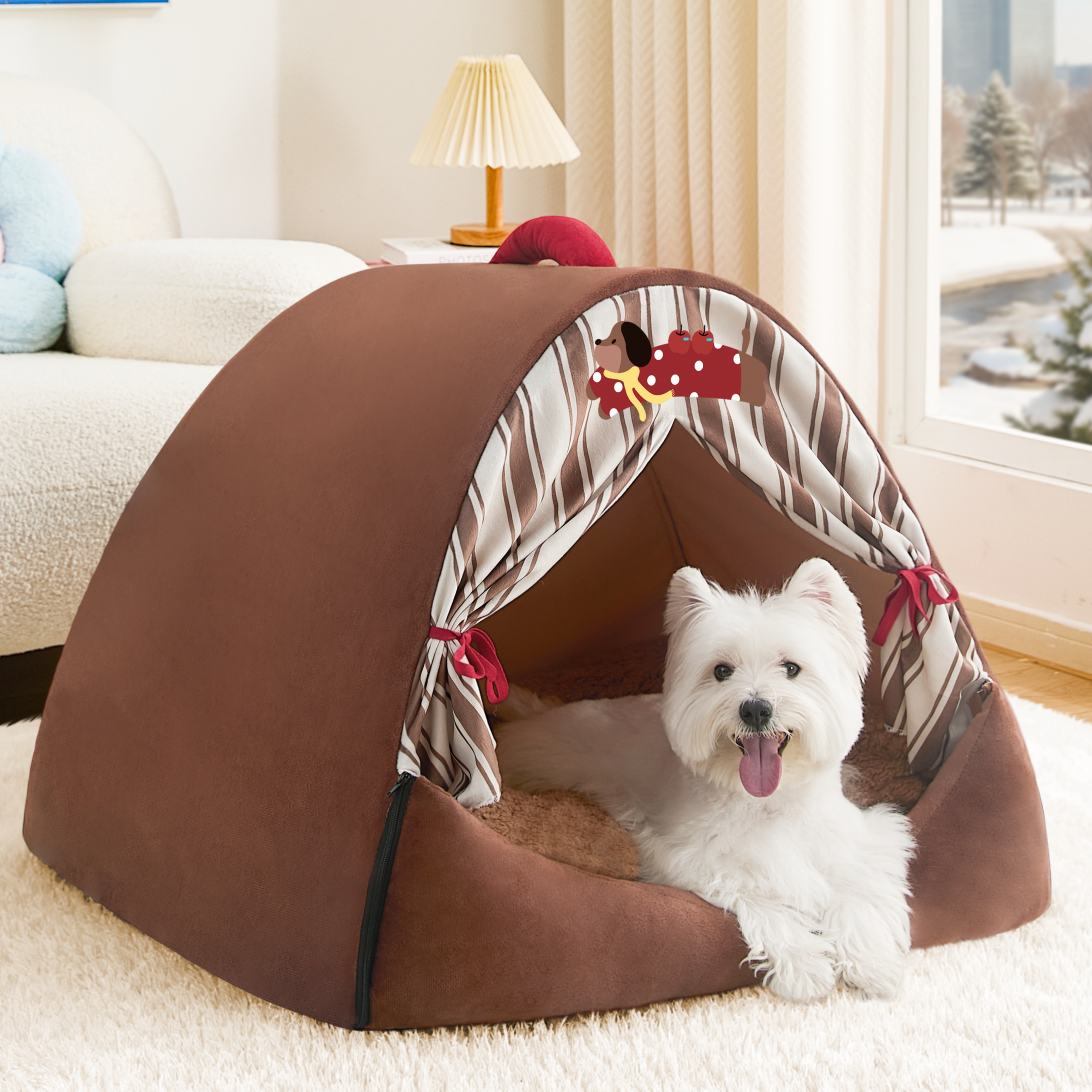 【双门帘设计】狗窝冬日防风保暖