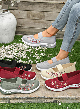 大码鞋子女2025春季软底舒适中老年妈妈鞋TEMU代贴