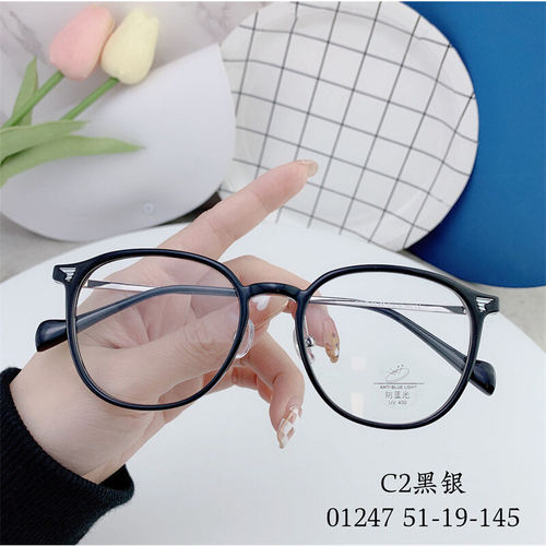 圆脸TR90复古pc防蓝光女防蓝光镜