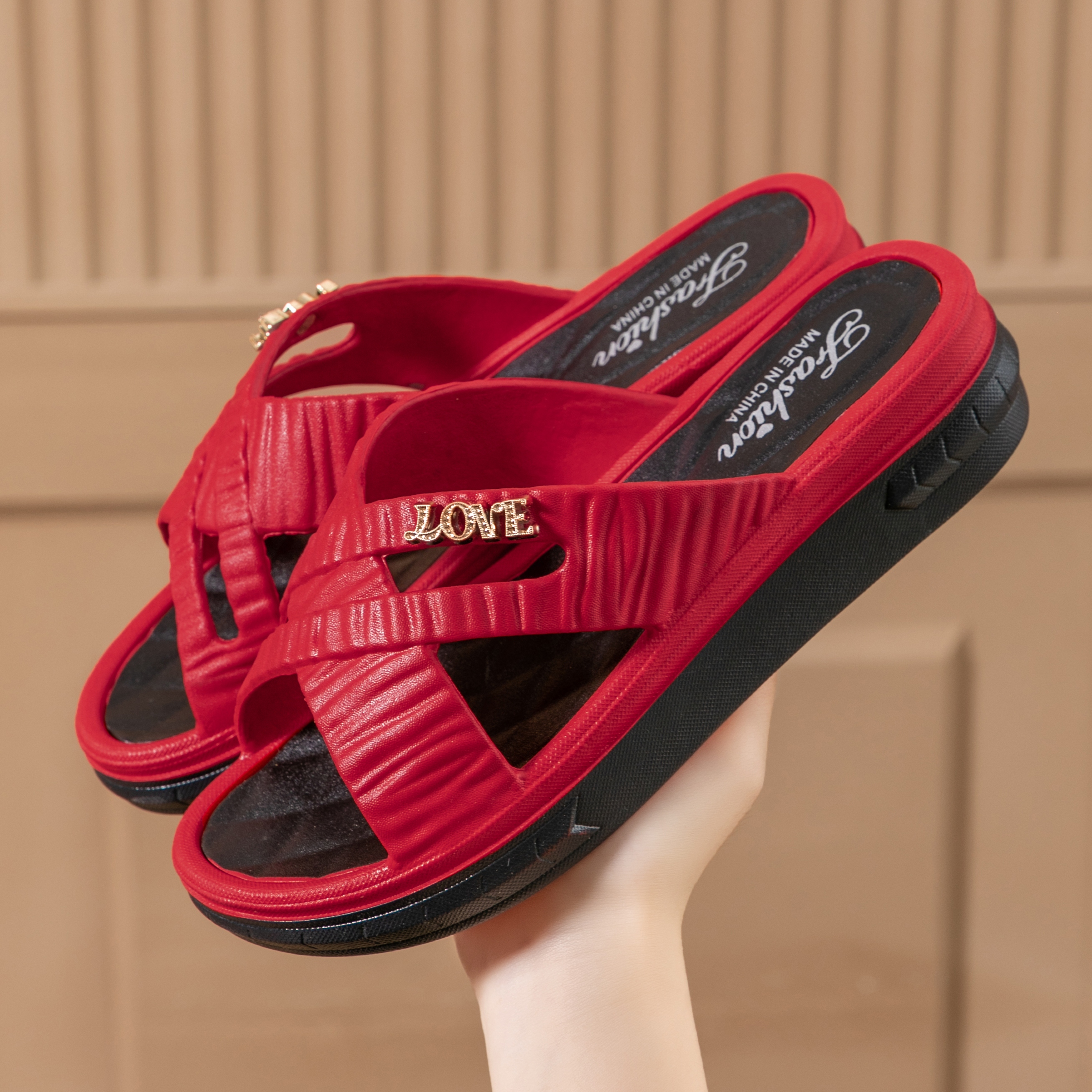 2025年夏季韩版低跟舒软拖鞋复古提花面料慵懒一字拖女鞋