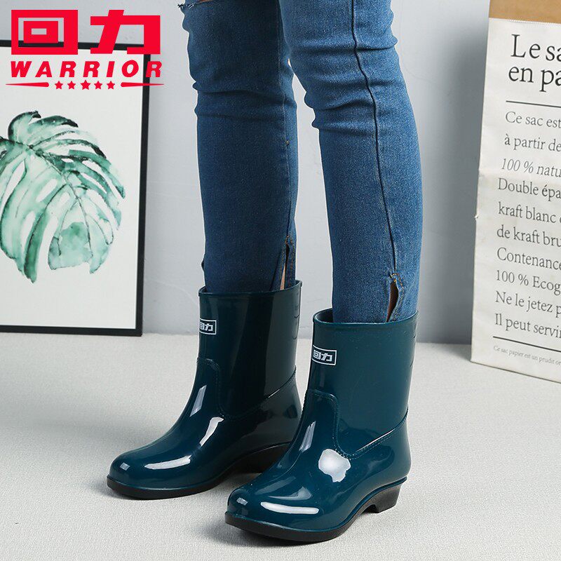 回力女款短筒雨鞋时尚外穿雨靴短筒水鞋外穿耐磨防滑防水女士雨靴