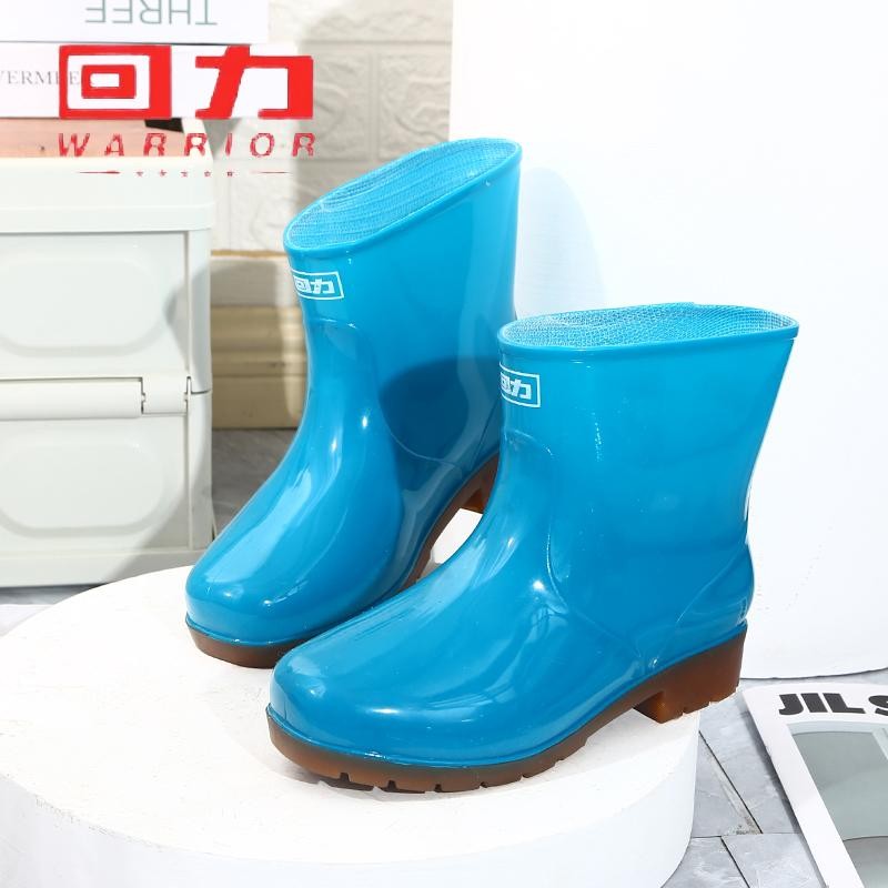 回力正品雨鞋女士春秋休闲防滑底雨鞋短筒简约时尚雨鞋轻便防水鞋