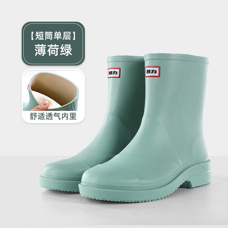 外穿雨鞋女士水靴男回力防滑中筒