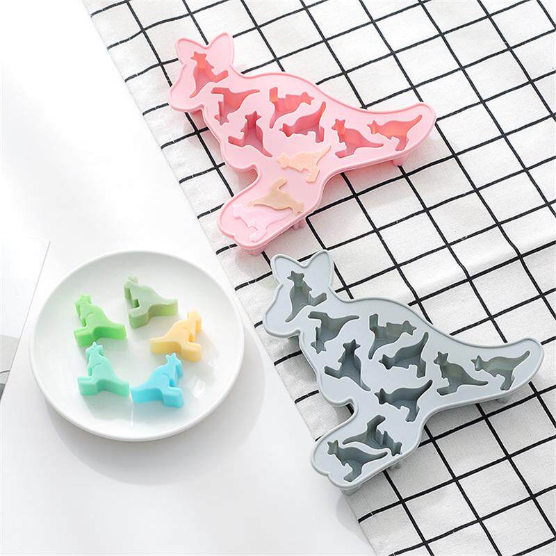 新品 10连小袋鼠硅胶模具麦芽糖果巧克力模具制冰格快手吃冰块格