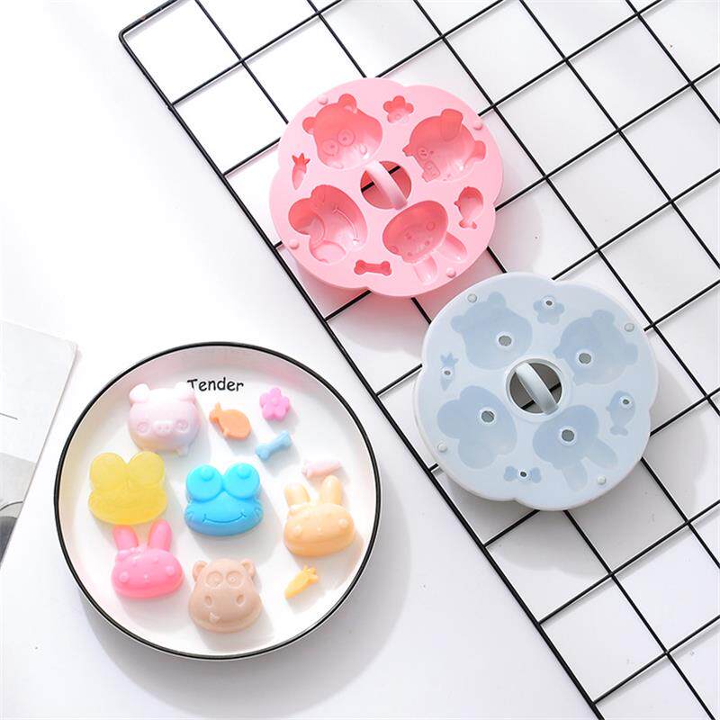 新品 带盖卡通硅胶米糕蒸糕点模具可蒸婴儿宝宝辅食点心蛋糕模具