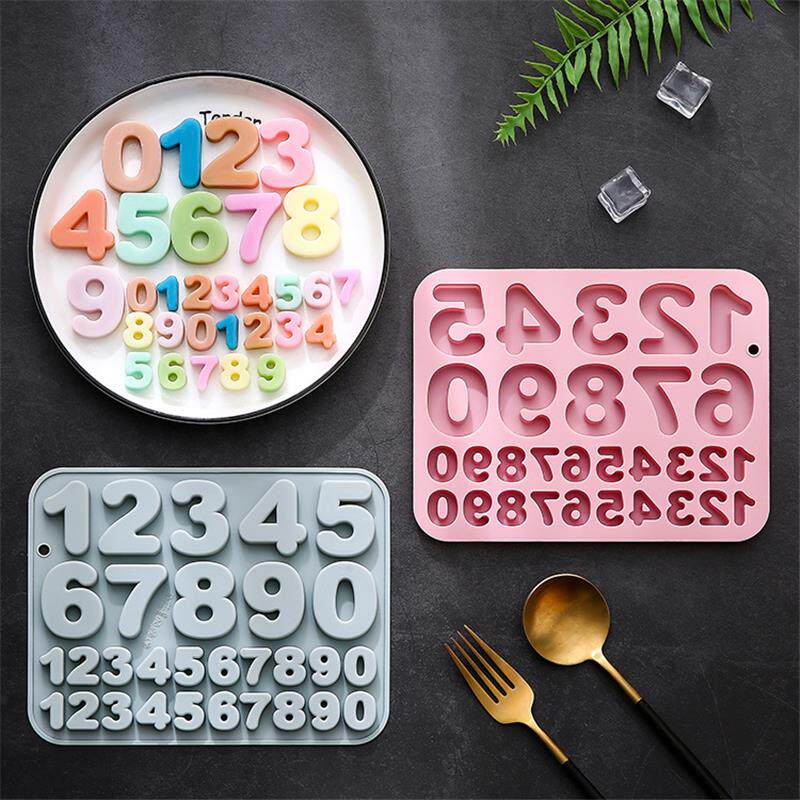 新品 30连不同大小0-9数字造型硅胶模具烘焙工具巧克力模滴胶磨具