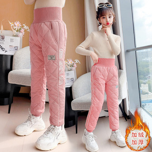 女童棉裤新款加厚保暖裤儿童外穿中大童冬季加厚羽绒棉裤女孩裤子