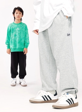 DK童装25秋装女男童灰色运动裤中大童儿童束脚卫裤百搭休闲长裤子