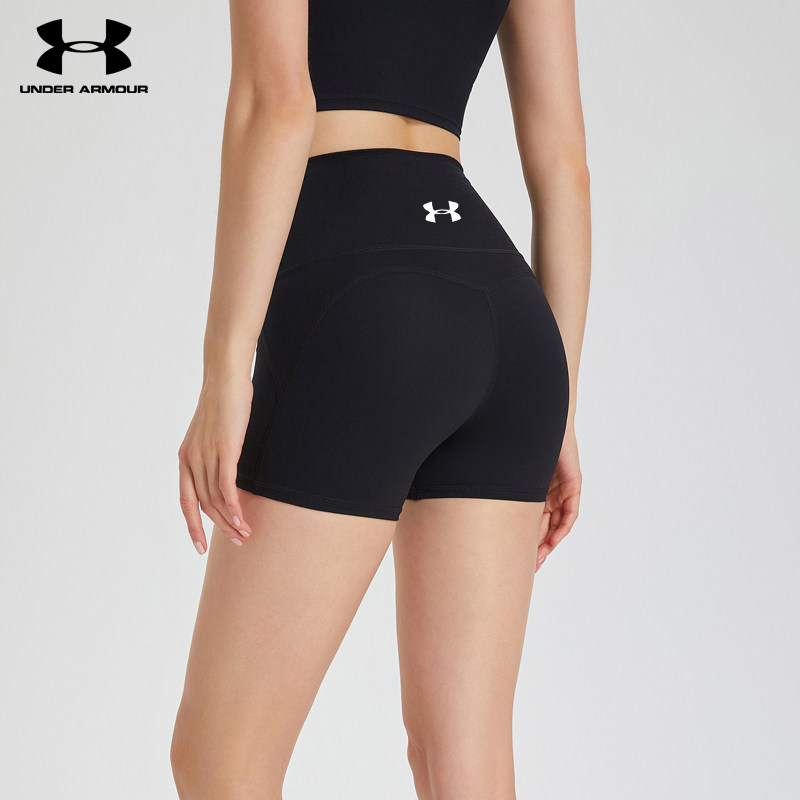安德玛运动短裤女健身跑步训练瑜伽提臀收腹蜜桃臀外穿透气三分裤