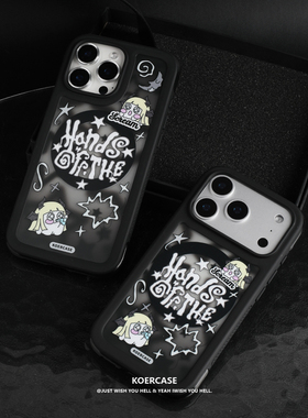 KOERCASE 暗夜小恶魔幽灵手机壳磁吸黑色系少女 卡通插画原创意涂鸦小众适用苹果16iPhone15ProMax14Pro17Air