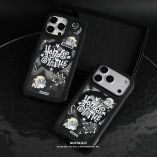 KOERCASE 暗夜小恶魔幽灵手机壳磁吸黑色系少女 卡通插画原创意涂鸦小众适用苹果16iPhone15ProMax14Pro17Air