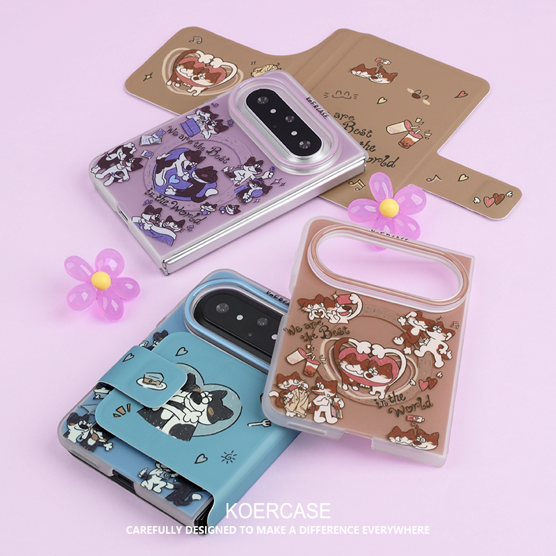 KOERCASE可拆卸翻盖封面屏幕保护原创宠物情侣约会记录瞬间磁吸手机壳适用华为Pura X Max折叠屏典藏版保护套
