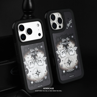 KOERCASE 卡通插画原创意涂鸦小众适用苹果16iPhone15ProMax14Pro17Air 好幸运降临磁吸小幽灵手机壳少女呆萌