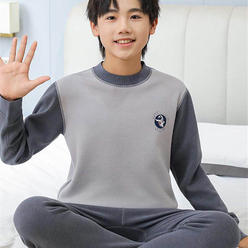 青少年保暖内衣儿童加绒加厚秋衣裤男童学生睡衣撞色女孩打底套装,童装/婴儿装/亲子装,内衣套装,淘宝优惠券,粉丝福利购,淘宝优惠卷