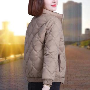 轻薄小棉袄短款 中年妈妈装 加绒外套 2024年新款 羽绒棉服棉衣女冬装