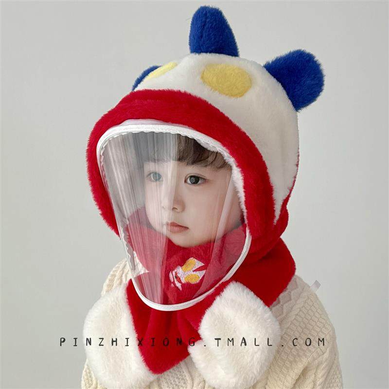 儿童帽子围巾一体帽冬季男童加厚保暖套头帽男女宝宝防风护耳帽子,童装/婴儿装/亲子装,帽子,淘宝优惠券,粉丝福利购,淘宝优惠卷