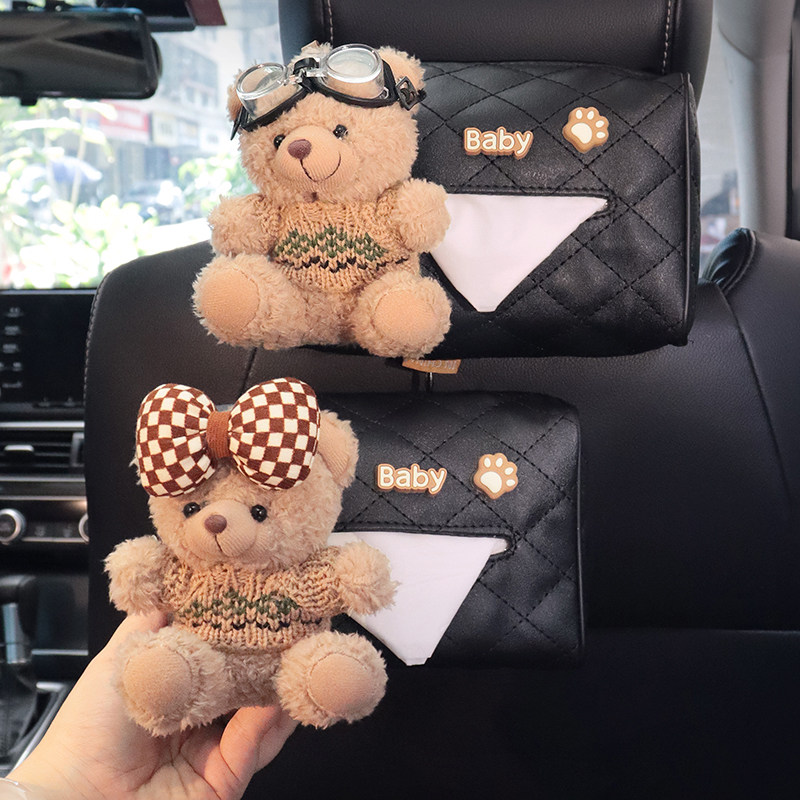 小熊车载纸巾盒汽车后排座椅背抽纸袋挂式可爱车内纸巾袋装饰女,汽车用品/电子/清洗/改装,车用纸巾盒/套,淘宝优惠券,粉丝福利购,淘宝优惠卷