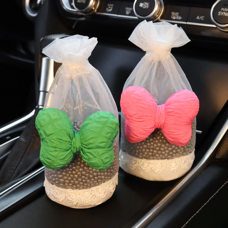汽车炭包蝴蝶结可爱彩色炭包可爱汽车后窗摆件新车除甲醛异味碳包
