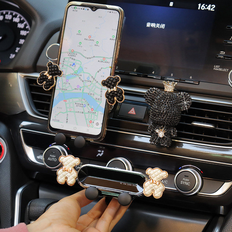 可爱小熊手机车载支架网红女创意多功能汽车用导航固定支撑风口式,汽车用品/电子/清洗/改装,车载手机支架/手机座,淘宝优惠券,粉丝福利购,淘宝优惠卷