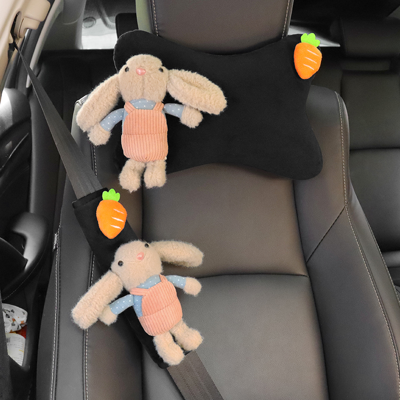 汽车头枕四季通用绒毛靠垫卡通