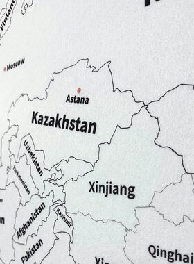 世界地图毛毡墙贴素白款