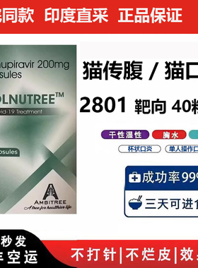 印度进口2801杯状冠状口炎传腹无痛方案干性湿性传腹口服猫用胶囊