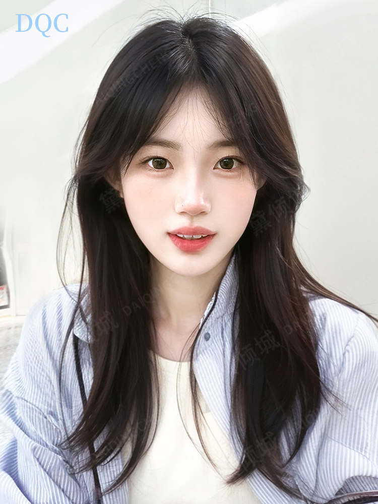假发女长发前蕾丝自然无痕彷真发全真人发全头套式中长直发假发套