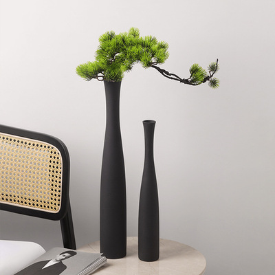 禅意迎客松花瓶玄关装饰摆件