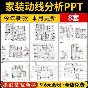 室内家装大平层功能分区户型优化动线平面分析图PPT模版方案设计