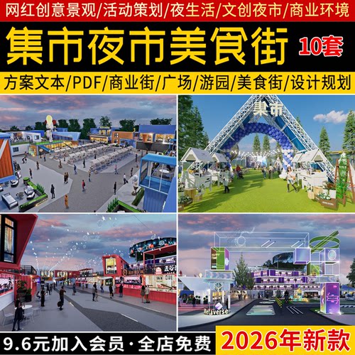 美食街夜市网红集市游园商业街小吃街创意活动策划设计方案文本