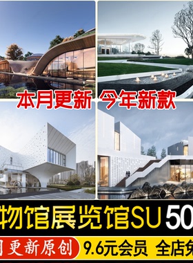 现代博物馆 体育馆文化馆展览馆大型 活动中心美术馆纪念馆su模型
