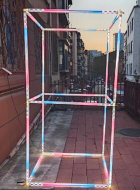 适用穿越机障碍门PC透明方管赛道100x100无人机FPV航模训练田字门