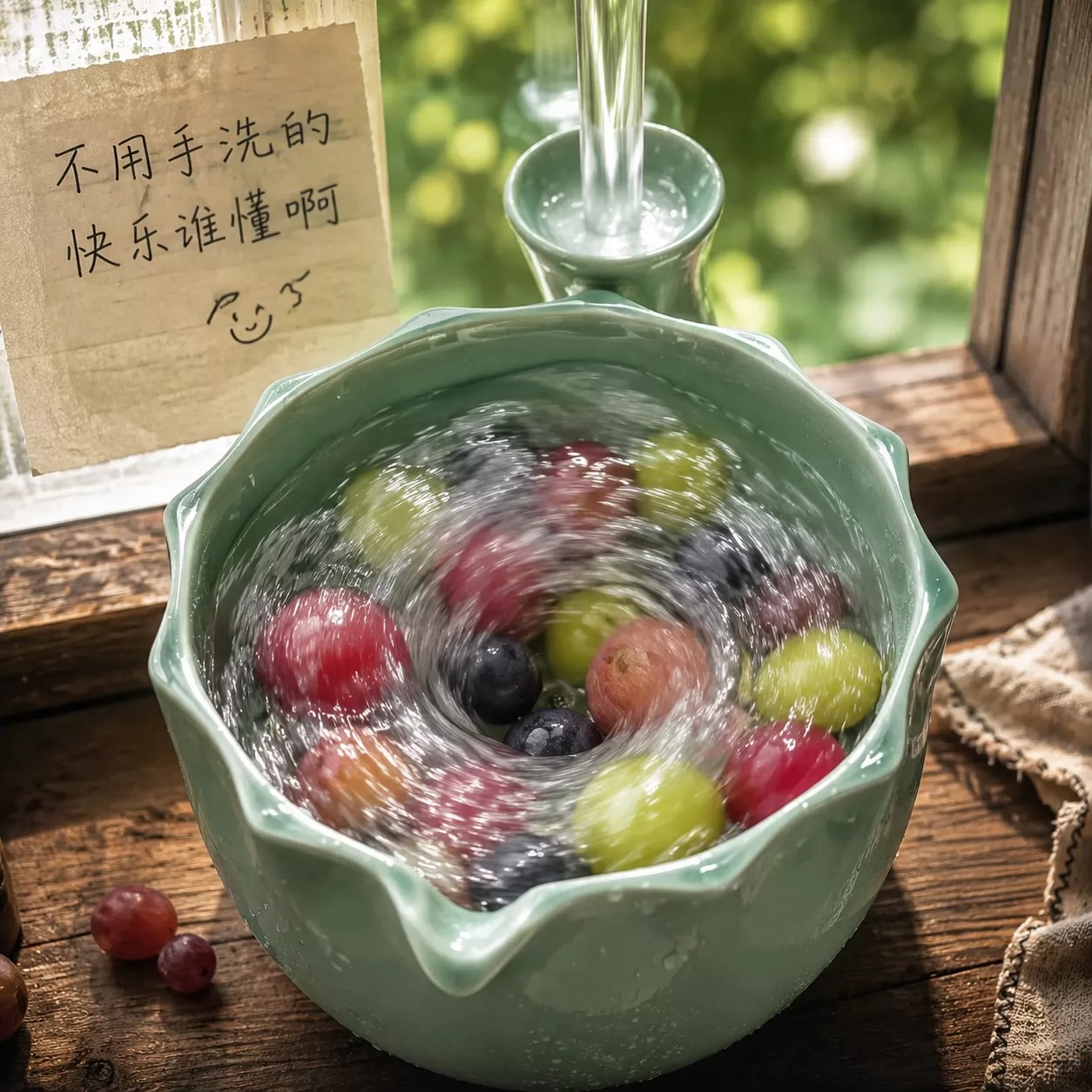 自动旋转水流洗果器懒人免搓碗