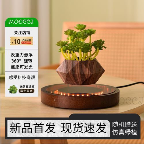 磁悬浮绿植盆栽创意家居摆件
