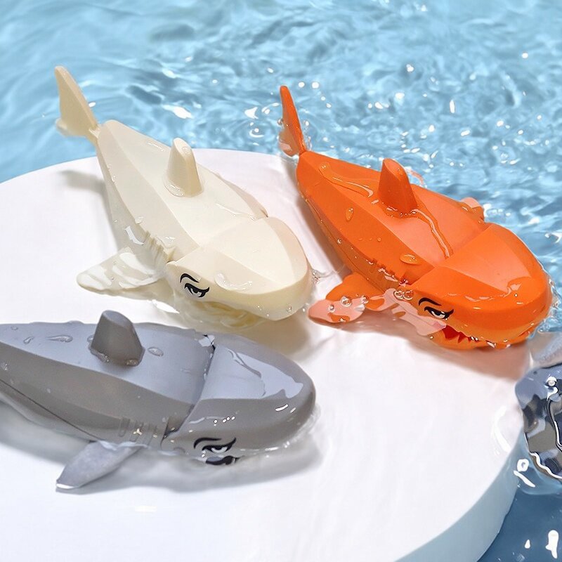 儿童浴室洗澡戏水玩具鲨鱼吃小鱼鳄鱼游泳益智浴缸宝宝玩水玩具
