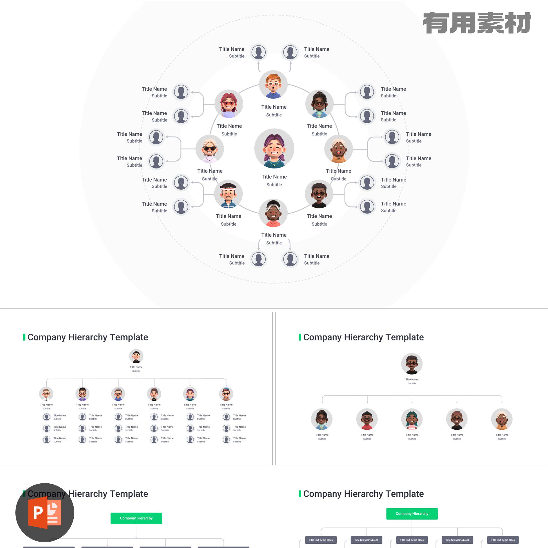【PPT-171】35页公司组织架构人员部门机构架构可编辑修改PPT模板