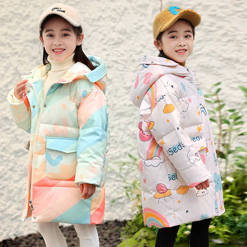 abckaia中长款加厚女保暖羽绒服