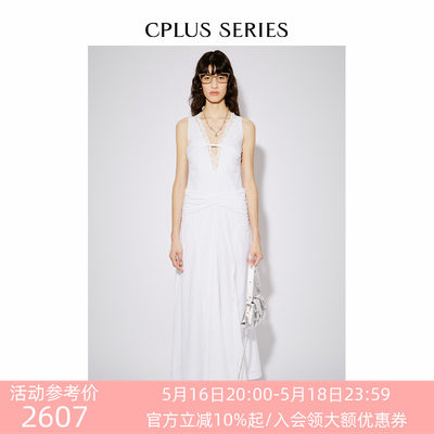 明星达人同款【CPLUS SERIES】24春夏新品女士纽结蕾丝连衣裙