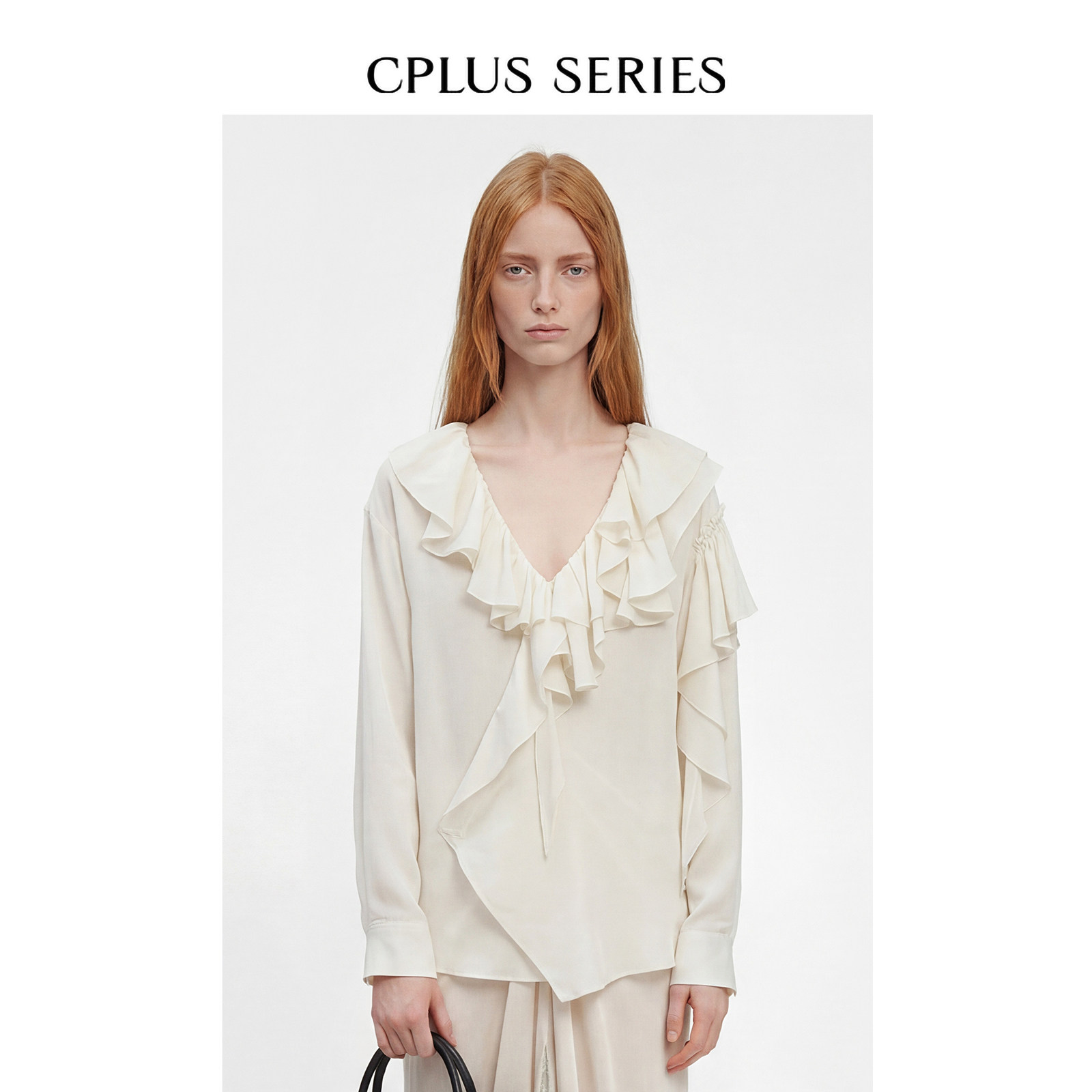【Ivy吕颖同款】 CPLUS SERIES 荷叶边交叠衬衣罩衫渡假高知